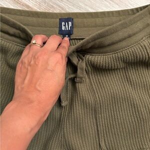 GAP Olive Ribbed Drawstring Pants